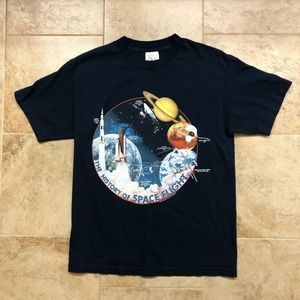 Vintage 1998 History of Space Flight T-Shirt Made in USA Men's M